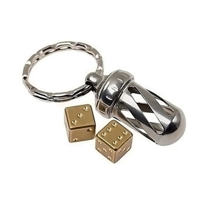 Брелок-капсула с игральными кубиками Acorn Dice Brass, Lion Steel, Нержавеющая сталь AISI 440, медь, L/DD OT